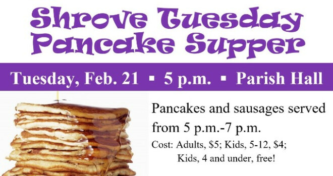 Shrove Tuesday Pancake Supper, 5 - 7 pm