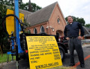 Nacogdoches Church Parks Drilling Rig in Front of Door
