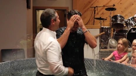 A baptism at Community Church