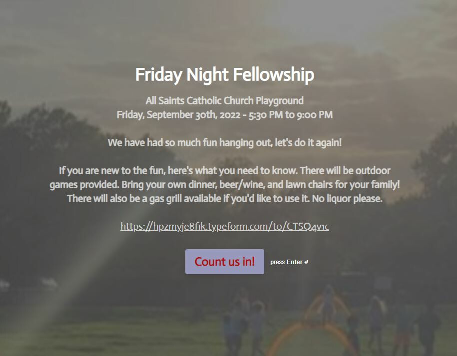 Friday Night Fellowship