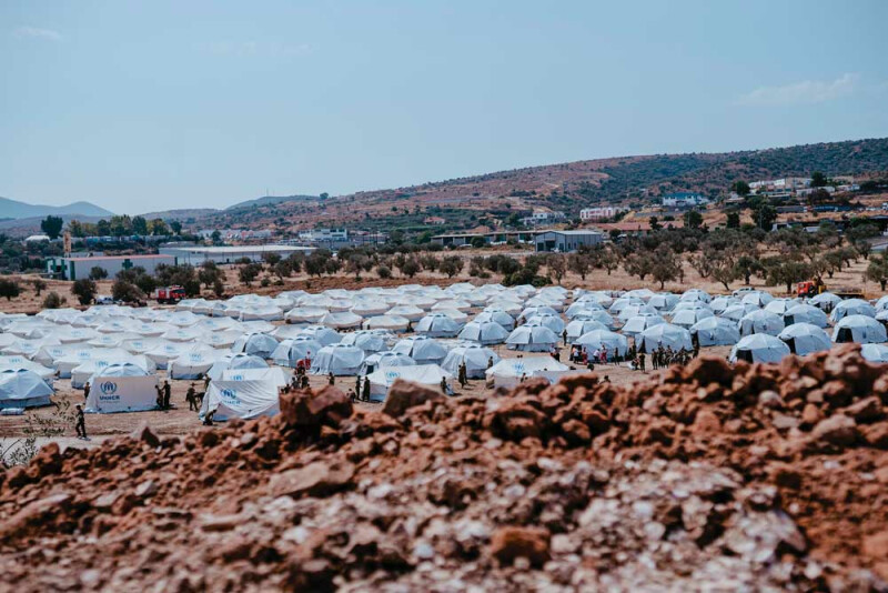 Mavrovouni refugee camp on the island of Lesvos