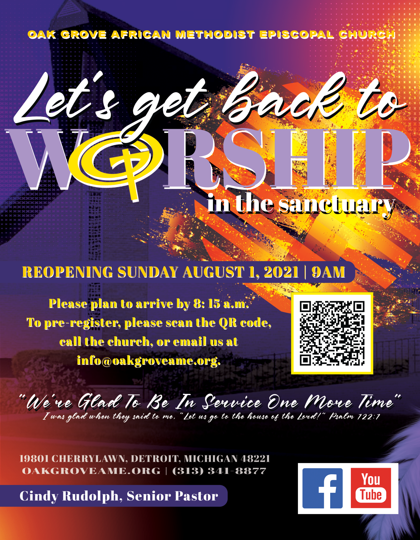 In-Person Worship Resumes - Sunday, August 1, 2021