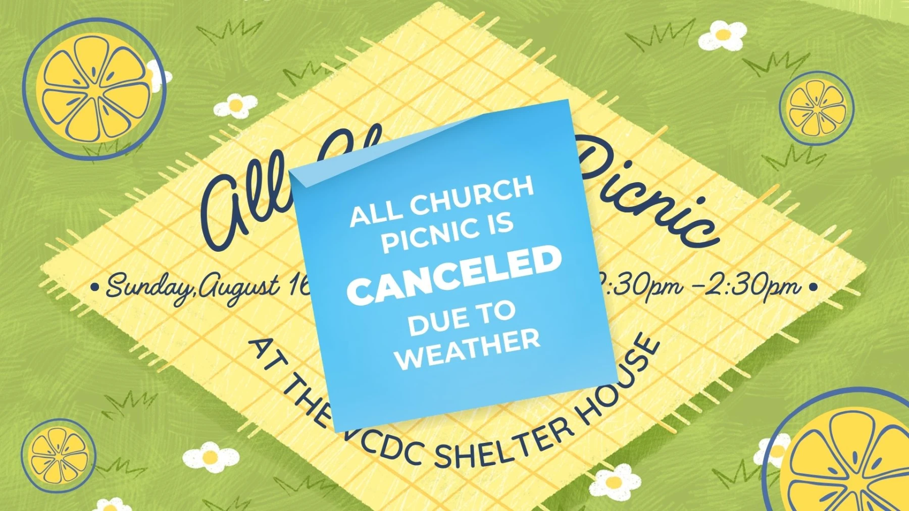 All Church Picnic - CANCELED
