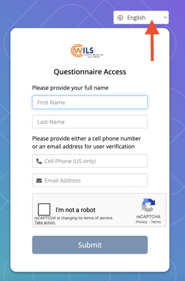 Screenshot of Intake