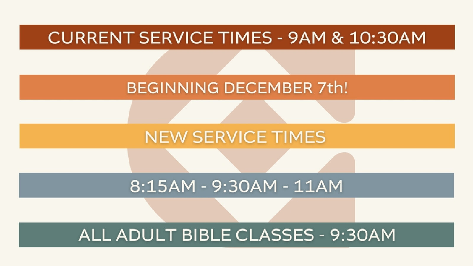 New Service Times