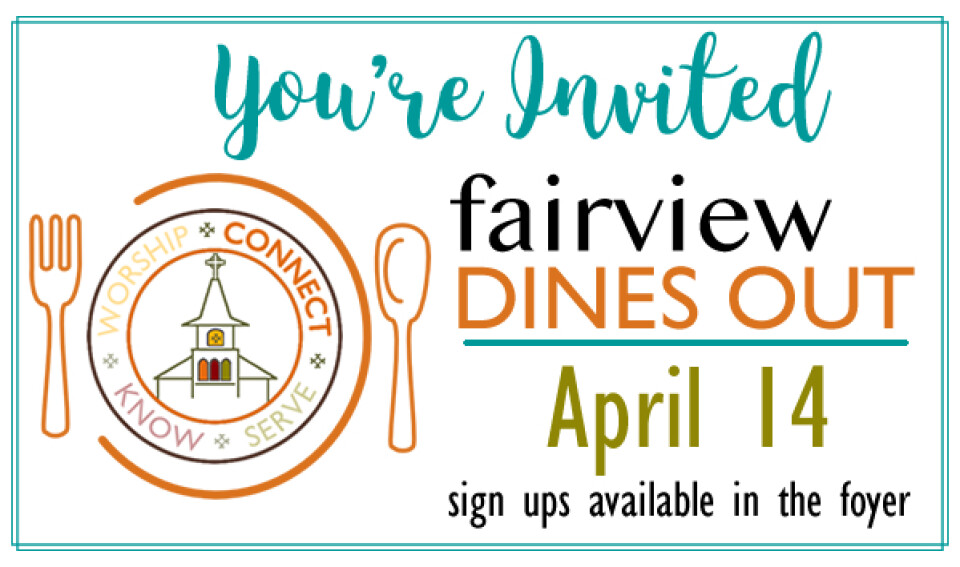 Fairview Dines Out - April 2018