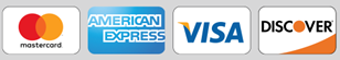 Mastercard, American Express, VISA, Discover cards logos