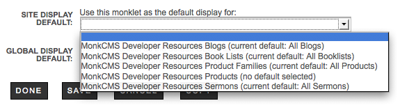Blogs: Site Display Default