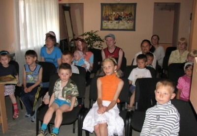 Russia, Urals, Cafe Church children