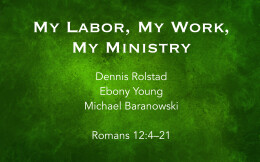 My Labor, My Work, My Ministry