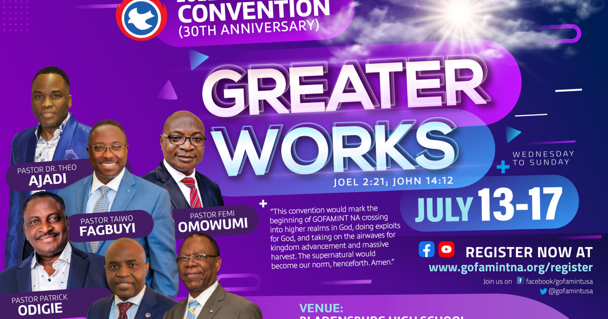 2022 GOFAMINT NA Convention Registration Gospel Faith Mission