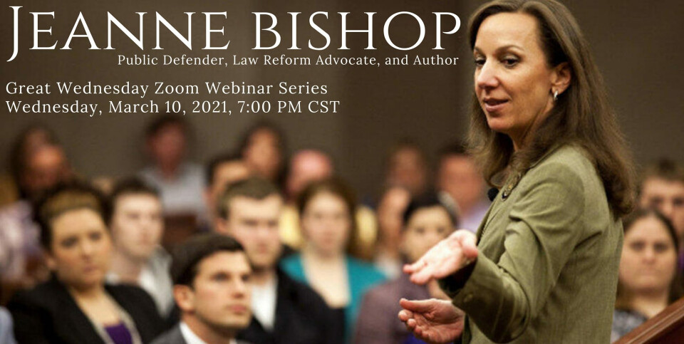 Great Wednesday Online Webinar with Jeanne Bishop