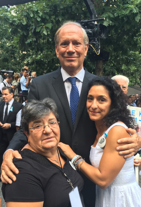 Anthoula with her mother, Calliope, and Governor Pataki at the 15th Anniversary of 9/11