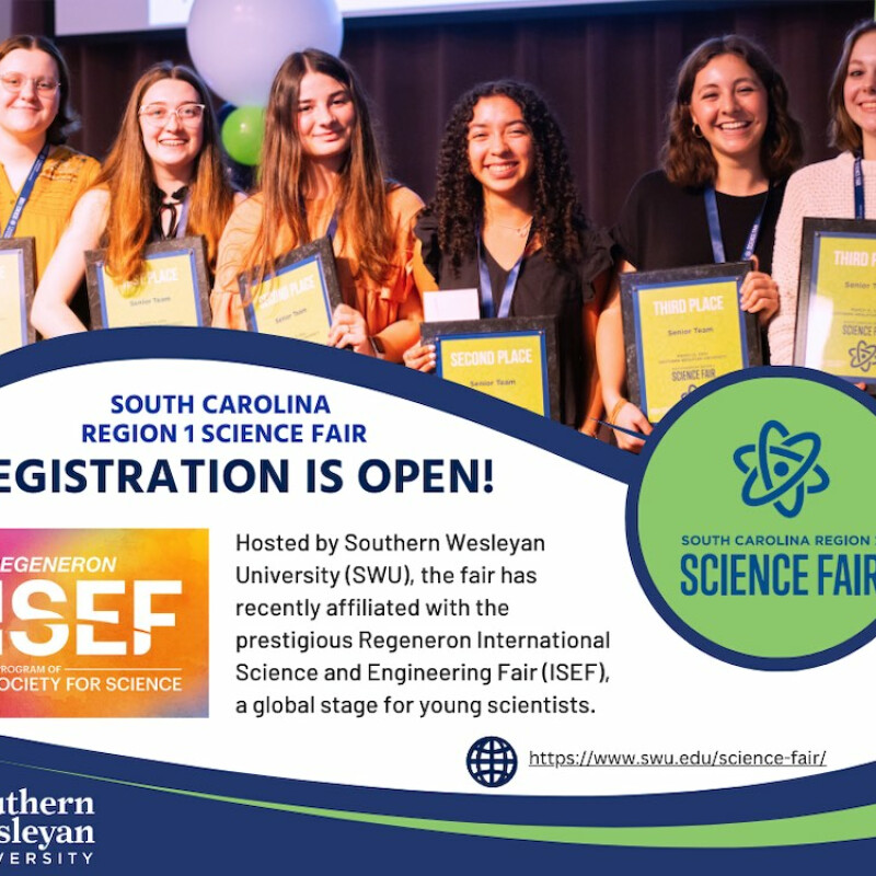 Registration is Open for SC Region 1 Science Fair 2025 - an Affiliate of Regeneron International Science and Engineering Fair (ISEF)