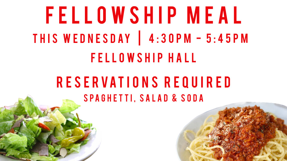 This Weeks Fellowship Meal (Spaghetti & Salad)
