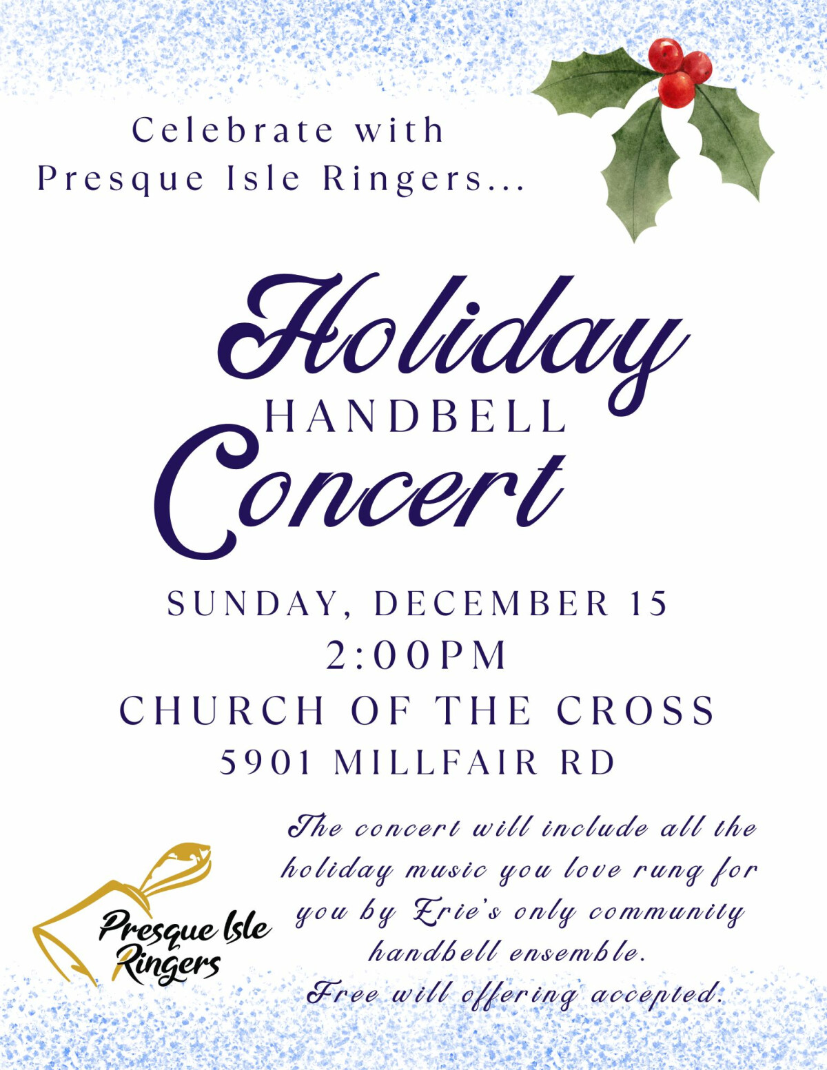 Local Community Christmas Concert - Presque Isle Ringers “Holiday Handbell Concert”