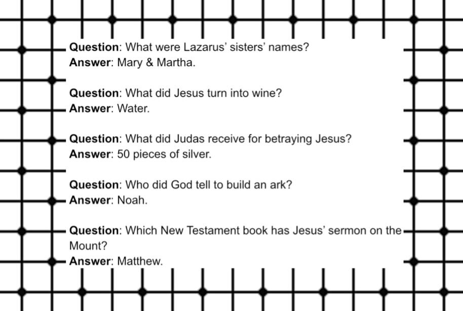 100 Bible Trivia Questions and Answers (Plus Printables!) | Our Blog ...