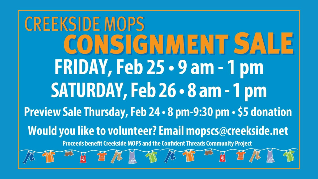 Creekside MOPS Children's Consignment Sale Feb 27-28