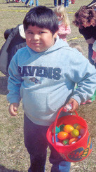 Billy Morris is one of the hundreds of children at the Grace UMC Easter Egg Hunt