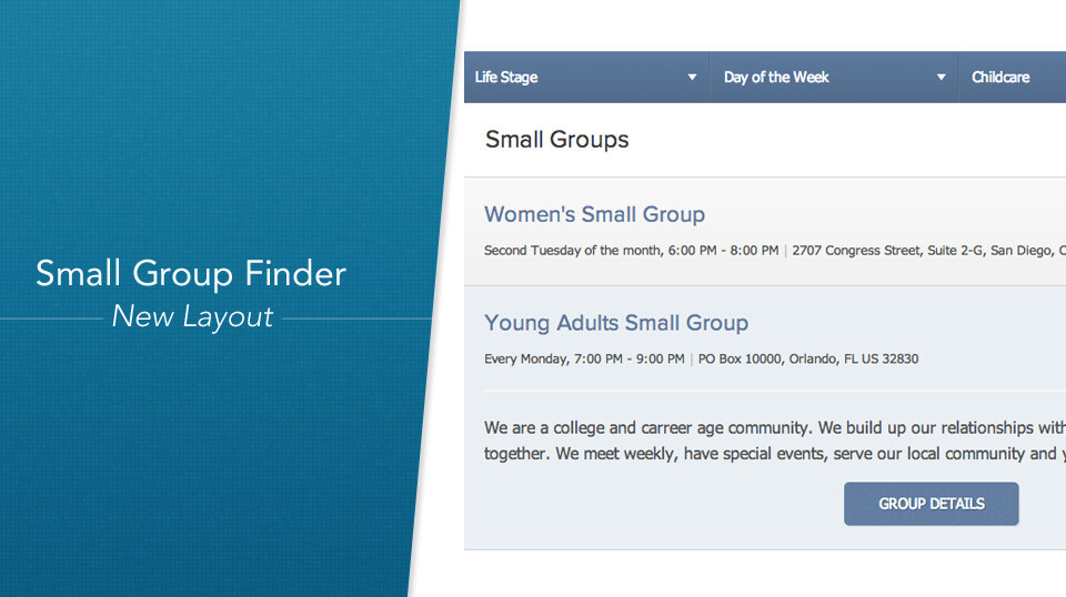 Small Group Finder