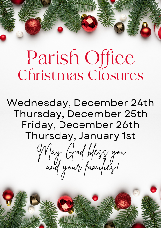 Parish Office Closed for Christmas