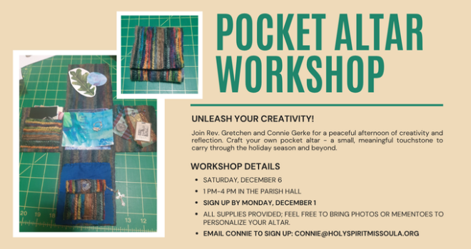 Pocket Altar Workshop, 1 - 4 pm