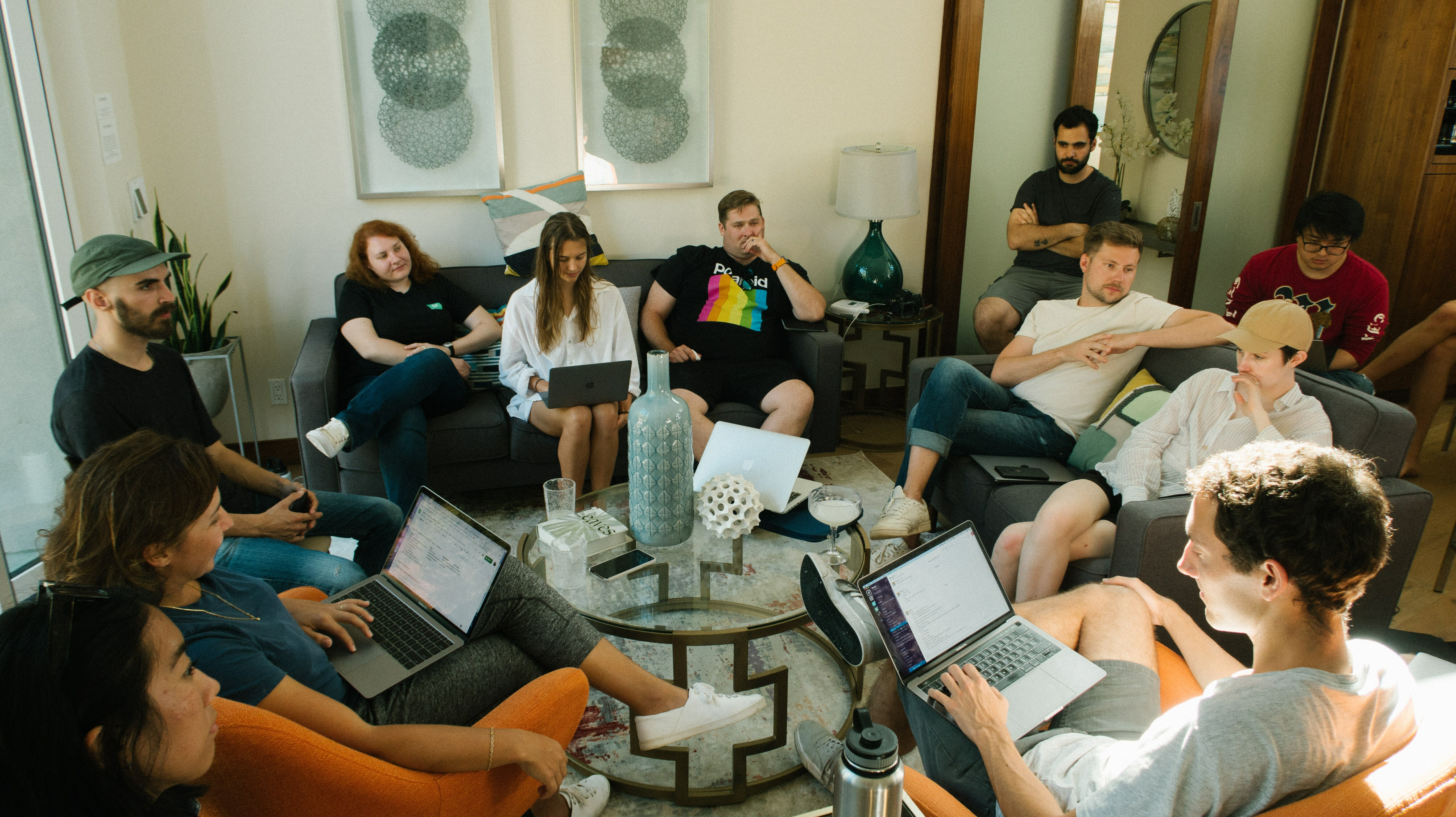 group of people sitting at table