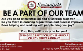 Springfield is Hiring! - Office Assistant Position 