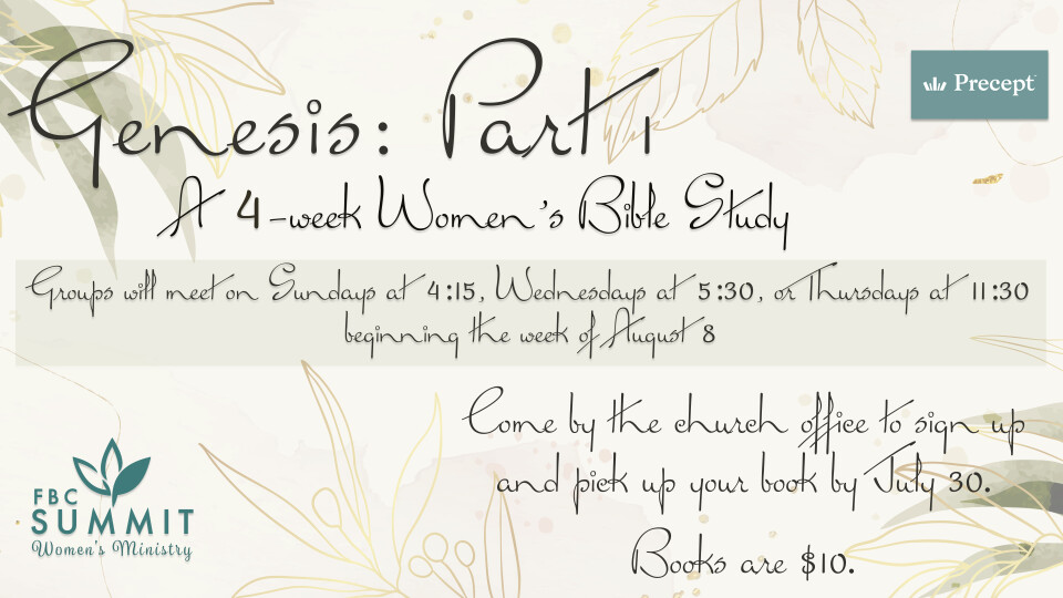 "Genesis: Part 1" 4-Week Women's Bible Study