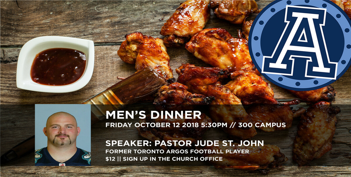 Men's Dinner - Wing Night with Pastor Jude St. John