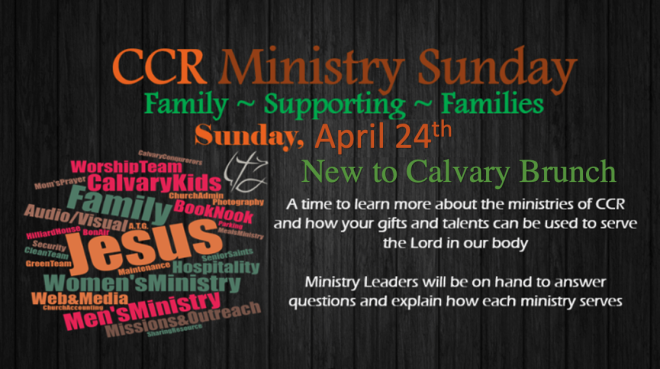 Ministry Sunday & New to Calvary Brunch