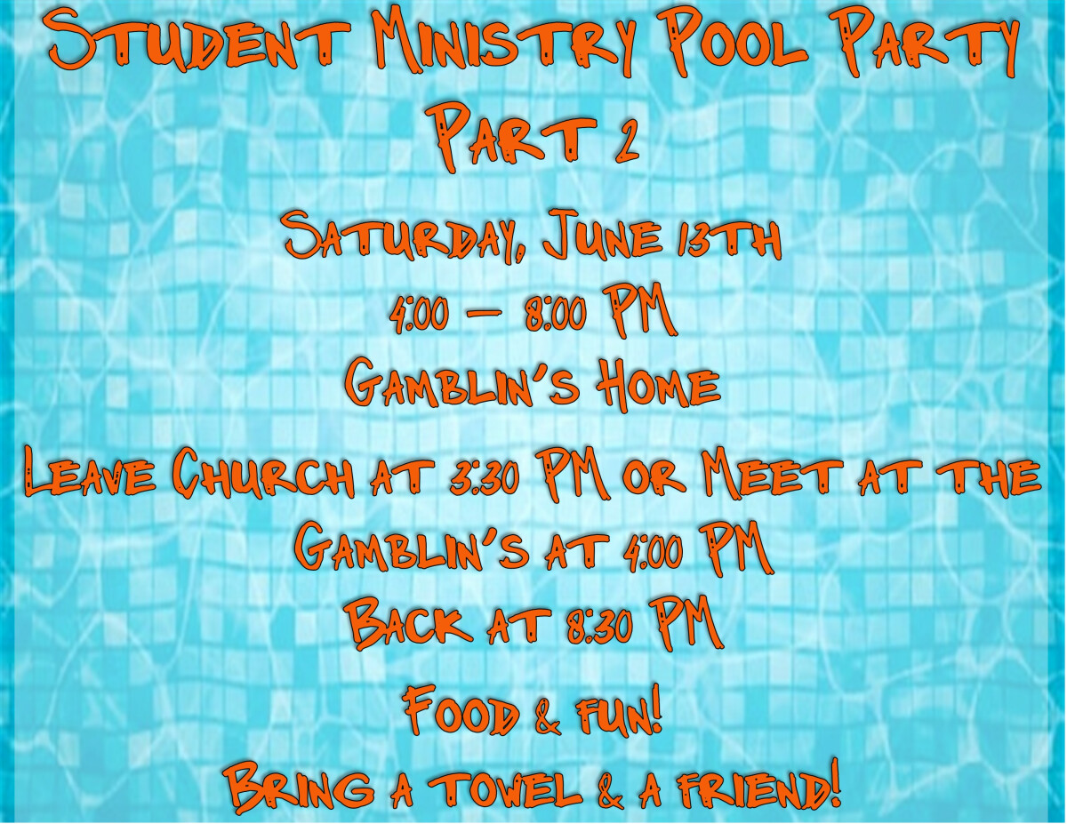 Student Ministry Pool Party