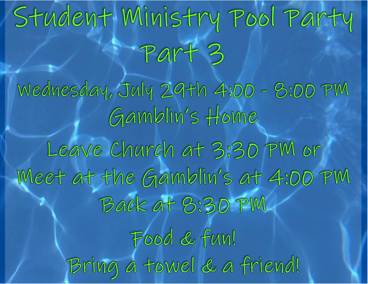 Student Ministry Pool Party