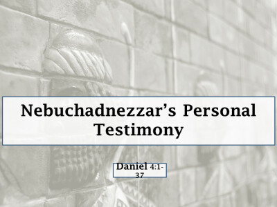 Nebuchadnezzar's Personal Testimony