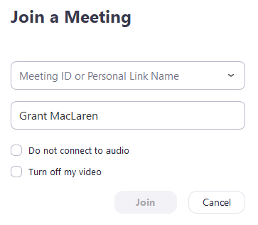 Join a Meeting plus name