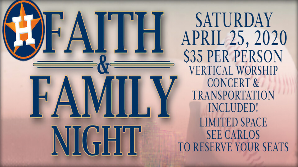 Astros Faith and Family Night Nassau Bay Baptist Church