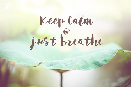 keep calm & just breathe