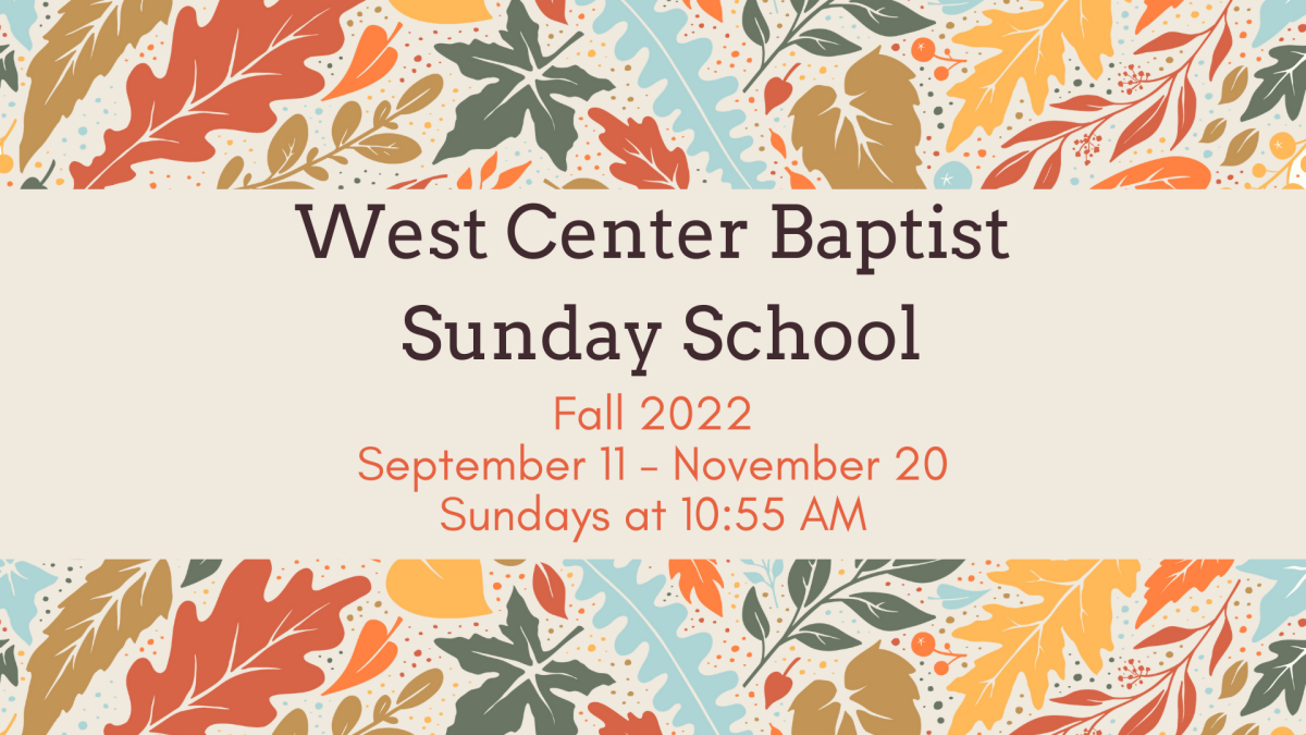 Sunday School - Fall 2022
