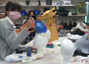 All Saints Episcopal School Students Work on Masks for TJC "Aladdin" Production