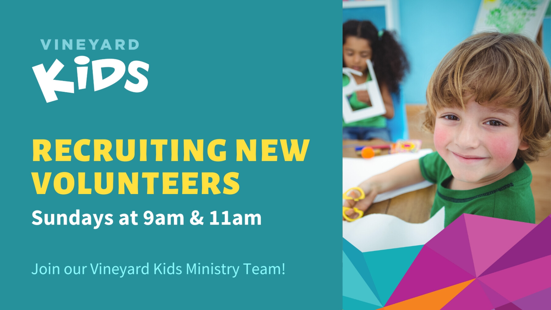 Vineyard Kids Leader Recruitment 2025-2026 School Year