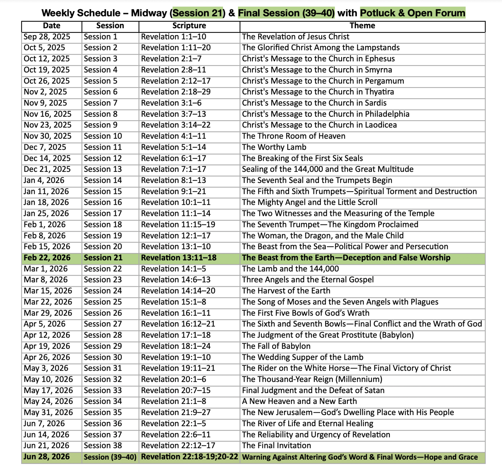 Revelation Syllabus