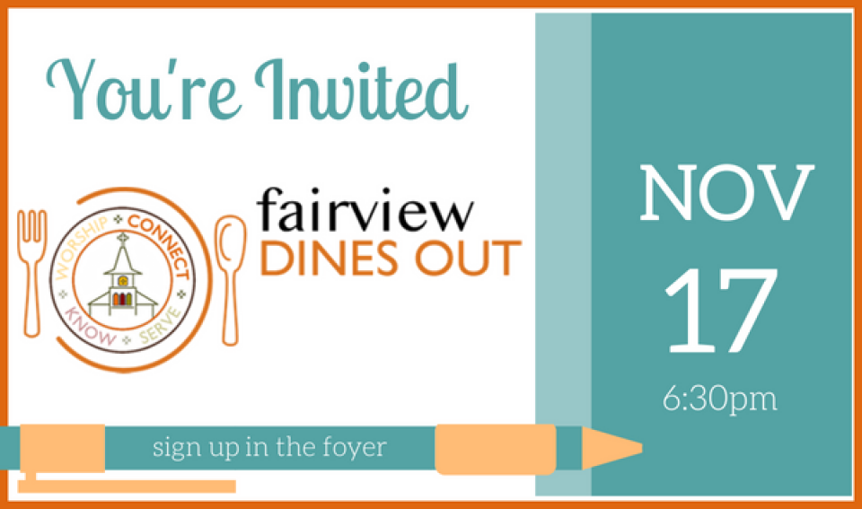 Fairview Dines Out - November 2018