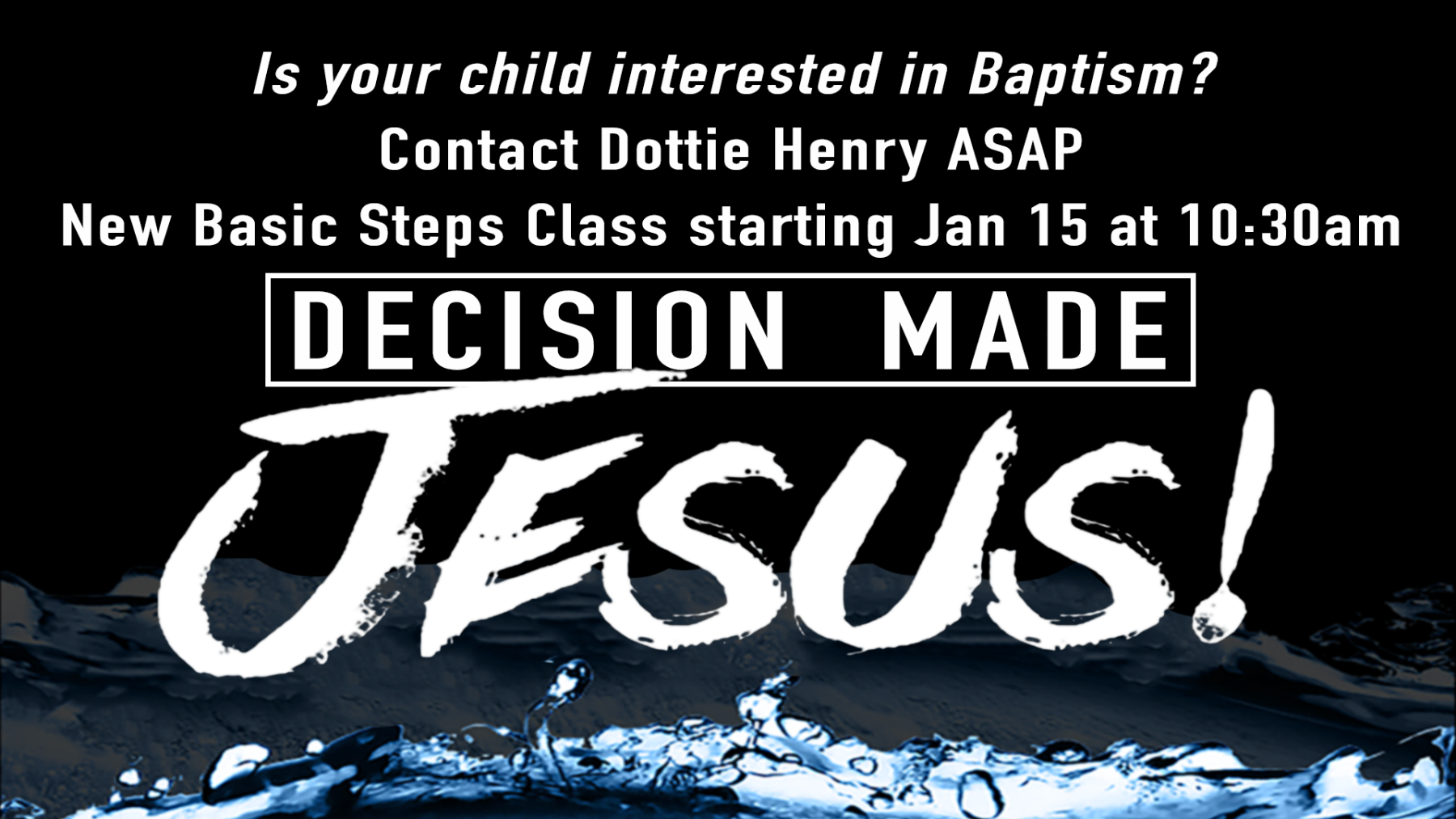 Basic Steps: Children's Baptism Class