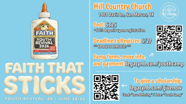 Legacy Cburch - Youth Revival Camp 2026: Faith That Sticks - June 22-25, 2026