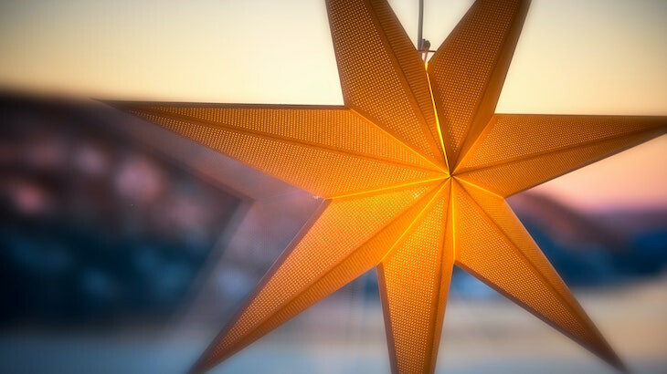 Star decoration in a window