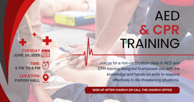 CPR and AED Class, 6-8 pm