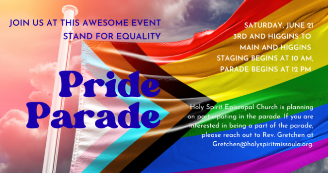 Pride Parade: staging begins at 10 am; parade at 12 noon
