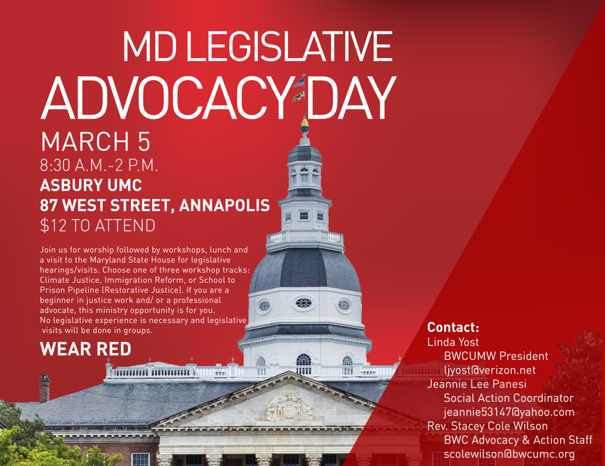 Maryland Legislative Advocacy Day in Annapolis - March 5, 2020