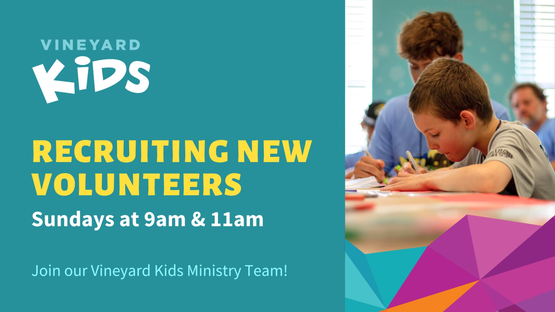 Vineyard Kids Leader Recruitment 2024-25 School Year