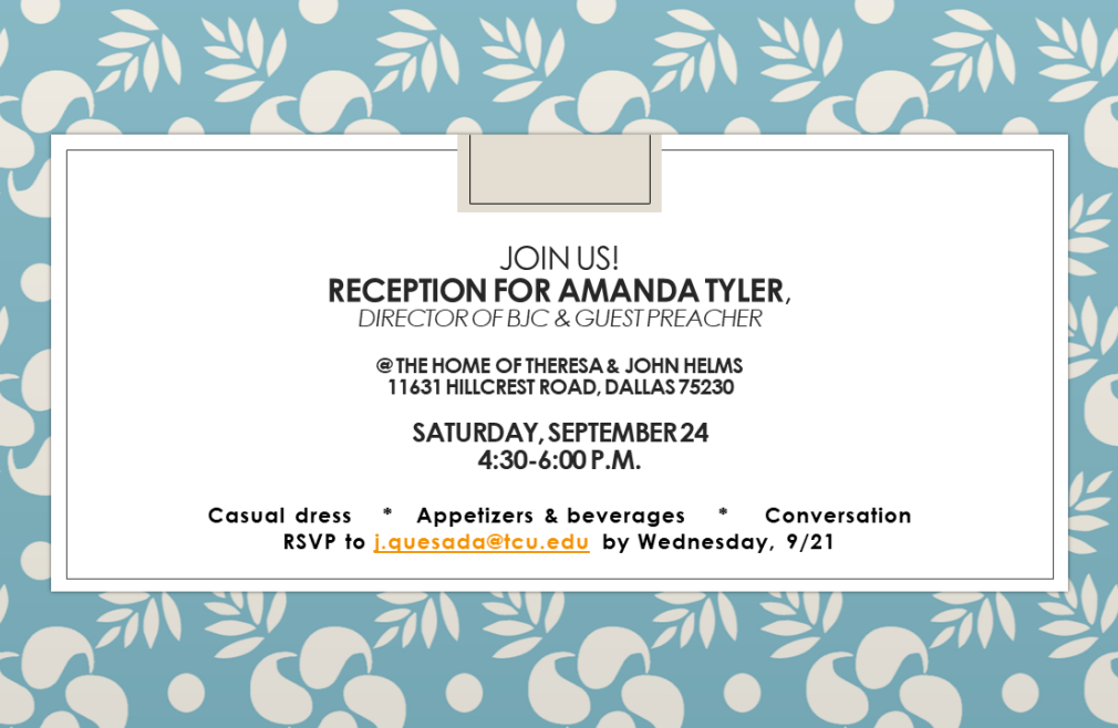 Reception for Amanda Tyler